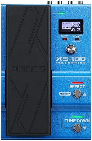 BOSS XS-100 POLY SHIFTER 8-OCTAVE PITCH SHIFTING PEDAL FOR GUITAR BASS, 30 PRESETS, DISPLAY