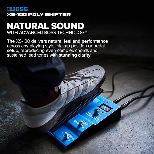 BOSS XS-100 POLY SHIFTER 8-OCTAVE PITCH SHIFTING PEDAL FOR GUITAR BASS, 30 PRESETS, DISPLAY