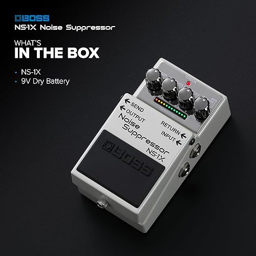 BOSS NS-1X NOISE SUPPRESSOR PEDAL WITH MDP TECHNOLOGY, ULTRA-FAST GATE SEND RETURN LOOP
