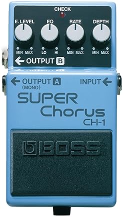 BOSS CH-1 SUPER CHORUS PEDAL FOR GUITAR KEYBOARD CLASSIC, VERSATILE EFFECTS, MONO STEREO, EASY CONTR