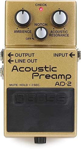 BOSS AD-2 NATURAL ACOUSTIC PREAMP GUITAR EFFECTS PEDAL ENHANCE ACOUSTIC TONE SOUND QUALITY