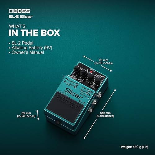 BOSS SL-2 SLICER COMPACT STEREO PEDAL FOR GUITAR, KEYBOARD DJ 88 PATTERNS, PULSATING GROOVES