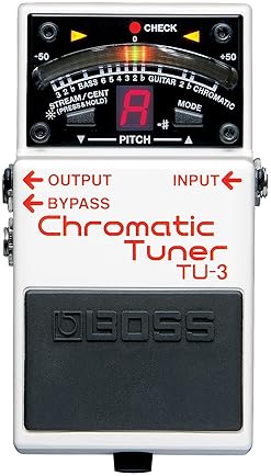 BOSS TU-3 CHROMATIC GUITAR BASS PEDAL TUNER, LED METER, ACCU-PITCH, PRO STOMPBOX ACCURACY