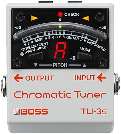 BOSS TU-3S COMPACT CHROMATIC TUNER PEDAL FOR GUITAR BASS, LED METER, ACCU-PITCH, PRO QUALITY