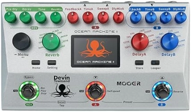 MOOER OCEAN MACHINE II DUAL DELAY REVERB LOOPER PEDAL FOR GUITAR, BASS KEYBOARD PRO AMBIENT FX