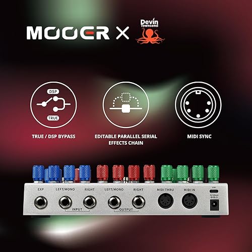 MOOER OCEAN MACHINE II DUAL DELAY REVERB LOOPER PEDAL FOR GUITAR, BASS KEYBOARD PRO AMBIENT FX