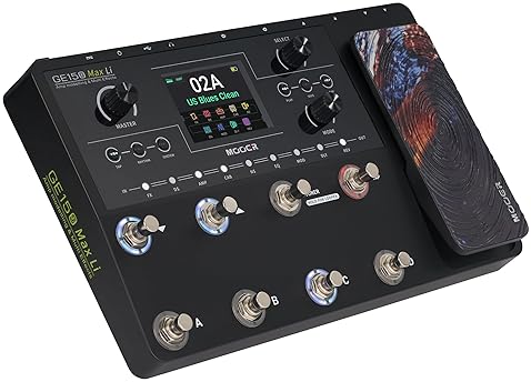 MOOER GE150 MAX LI BATTERY GUITAR AMP MODELING MULTI-EFFECTS PROCESSOR, 8-FOOTSWITCH, XLR OUTPUT