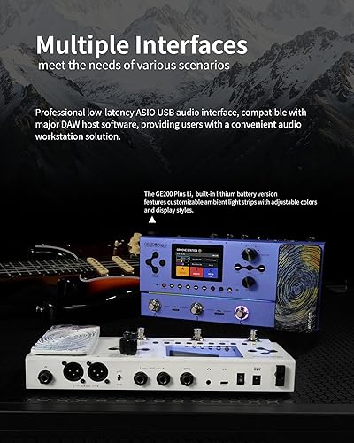 MOOER GE200 PLUS LI GUITAR MULTI-EFFECTS PROCESSOR, RECHARGEABLE, LED LIGHT, USB MIDI, LIVE