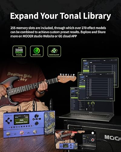 MOOER GE200 PLUS LI GUITAR MULTI-EFFECTS PROCESSOR, RECHARGEABLE, LED LIGHT, USB MIDI, LIVE