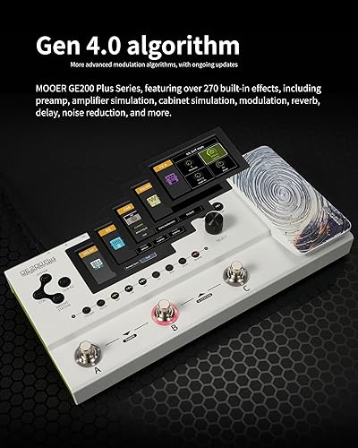 MOOER GE200 PLUS LI GUITAR MULTI-EFFECTS PROCESSOR, RECHARGEABLE, LED LIGHT, USB MIDI, LIVE