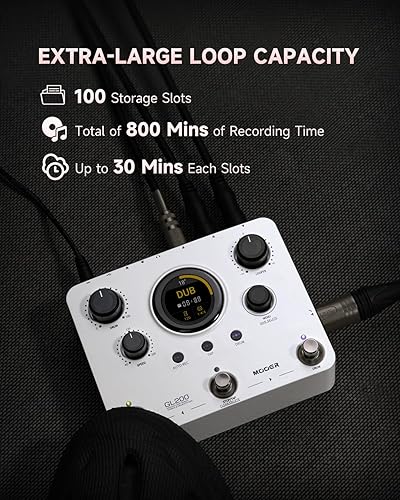 MOOER GL200 LOOPER PEDAL DRUM MACHINE, 800 MIN LOOP, MIDI, BLUETOOTH, MIC HEADPHONE SUPPORT