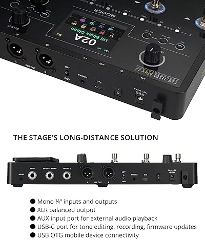 MOOER GE150 MAX LI BATTERY GUITAR AMP MODELING FX PROCESSOR, 8-FOOTSWITCH, XLR, OTG RECORDING