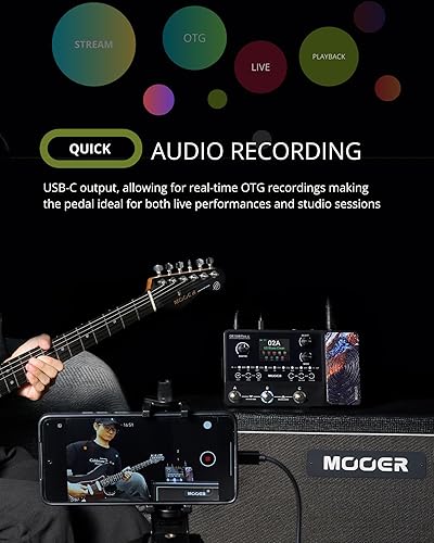 MOOER GE150 PLUS LI BLACK MULTI EFFECTS GUITAR PEDAL, AMP MODELLER, LOOPER, DRUM, 9HR BATTERY