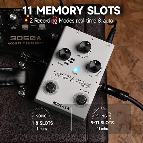 MOOER MVP3 VOCAL EFFECTS LOOPER PEDAL FOR GUITAR MICROPHONE LIVE SINGING, STREAMING, RECORDING