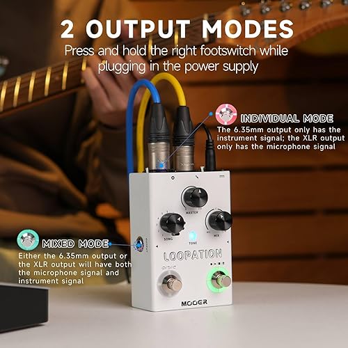 MOOER MVP3 VOCAL EFFECTS LOOPER PEDAL FOR GUITAR MICROPHONE LIVE SINGING, STREAMING, RECORDING