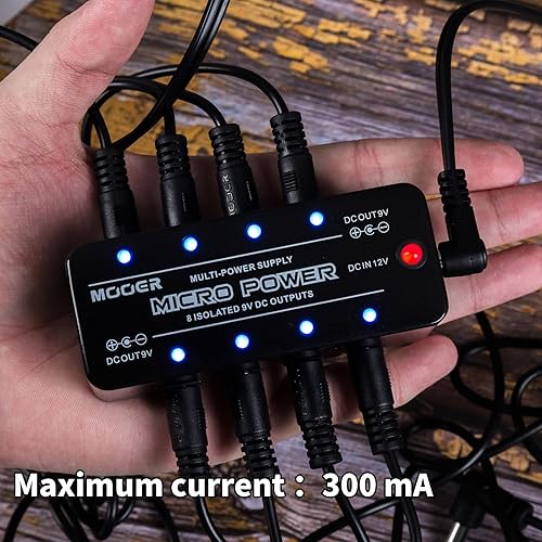 MOOER MICRO POWER SUPPLY FOR GUITAR EFFECTS PEDALS COMPACT MINI PEDALBOARD POWER ADAPTER