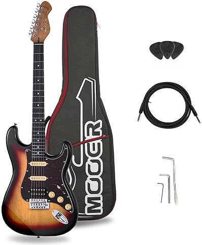 MOOER MSC10 PRO SERIES ELECTRIC GUITAR, SUNBURST FINISH, PROFESSIONAL QUALITY INSTRUMENT