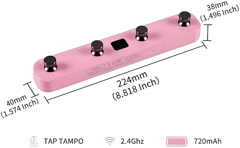 MOOER GWF4 WIRELESS FOOTSWITCH FOR P1, SD30I, HORNET 05I, GTRS PRESET, LOOP, DRUM, TAP TEMPO