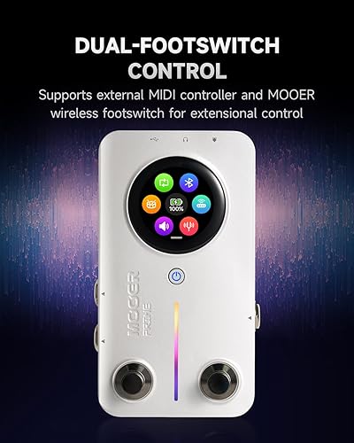 MOOER PRIME M2 MULTI-EFFECTS PROCESSOR HEADPHONE AMP, 194 FX, AI BASS PEDAL, TOUCH SCREEN