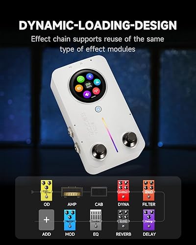 MOOER PRIME M2 MULTI-EFFECTS PROCESSOR HEADPHONE AMP, 194 FX, AI BASS PEDAL, TOUCH SCREEN