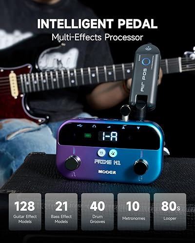MOOER M1 MULTI-EFFECTS PROCESSOR 128 GUITAR 21 BASS EFFECTS, DRUM LOOPS, USB RECORDING, AMP