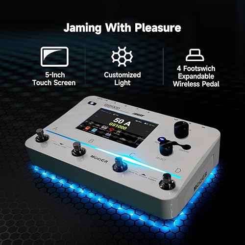 MOOER GS1000 GUITAR MULTI-EFFECTS PROCESSOR PEDAL, AMP MODELING, XLR, TOUCHSCREEN, 350 FX