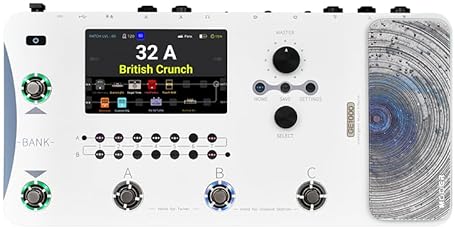 MOOER GE1000 WHITE GUITAR MULTI-EFFECTS PEDAL, AI EQ, 5 TOUCH, 300 FX, IR, MIDI, XLR, BASS