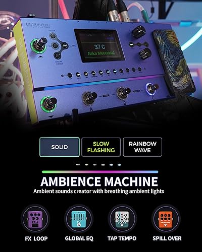 MOOER GE200 PRO LI GUITAR MULTI-EFFECTS PEDAL, AMP MODELING PROCESSOR, BATTERY POWERED, LIVE STUDIO
