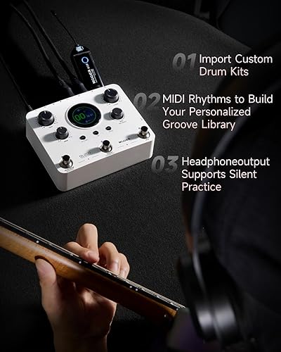 MOOER GL200 LOOPER PEDAL DRUM MACHINE, 800 MIN LOOP, MIDI, BLUETOOTH, DRUM KITS, MIC HEADPHONE