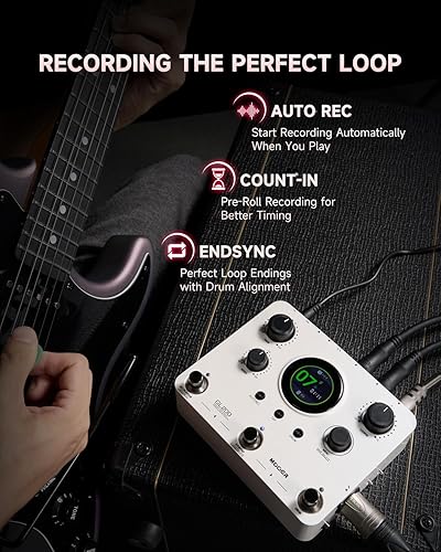 MOOER GL200 LOOPER PEDAL DRUM MACHINE, 800 MIN LOOP, MIDI, BLUETOOTH, DRUM KITS, MIC HEADPHONE