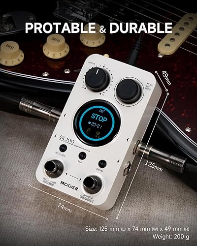 MOOER GL100 LOOPER DRUM MACHINE PEDAL, 100 SLOTS, 300 MIN, TOUCHSCREEN, EDITOR SOFTWARE