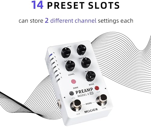 MOOER X2 DIGITAL PREAMP PEDAL 14 GUITAR PREAMP MODELS, 3 CAB SIMS, MULTI-EFFECTS PEDAL