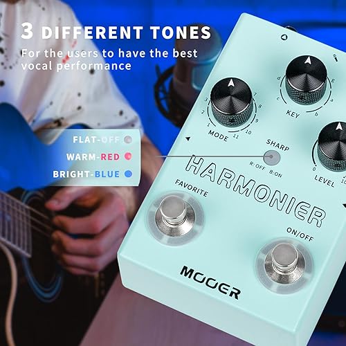 MOOER HARMONIER MVP2 VOCAL EFFECTS PROCESSOR PEDAL FOR GUITAR, SINGING, LIVE STREAMING RECORDING