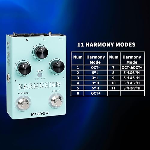 MOOER HARMONIER MVP2 VOCAL EFFECTS PROCESSOR PEDAL FOR GUITAR, SINGING, LIVE STREAMING RECORDING