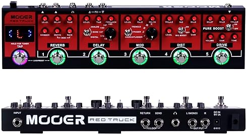 MOOER RED TRUCK MULTI-EFFECTS GUITAR PEDALBOARD, COMBINED STOMPBOX TRADITIONAL EFFECTS UNIT
