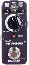 MOOER MICRO DRUMMER II PEDAL DRUM MACHINE, 48 GROOVES, 6 STYLES, FILL, EQ, TAP TEMPO FOR GUITAR