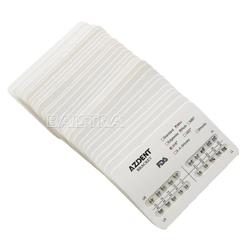 AZDENT ORTHODONTIC DENTAL BRACKETS BRACES MINI STANDARD ROTH MBT.022/.018 HOOKS