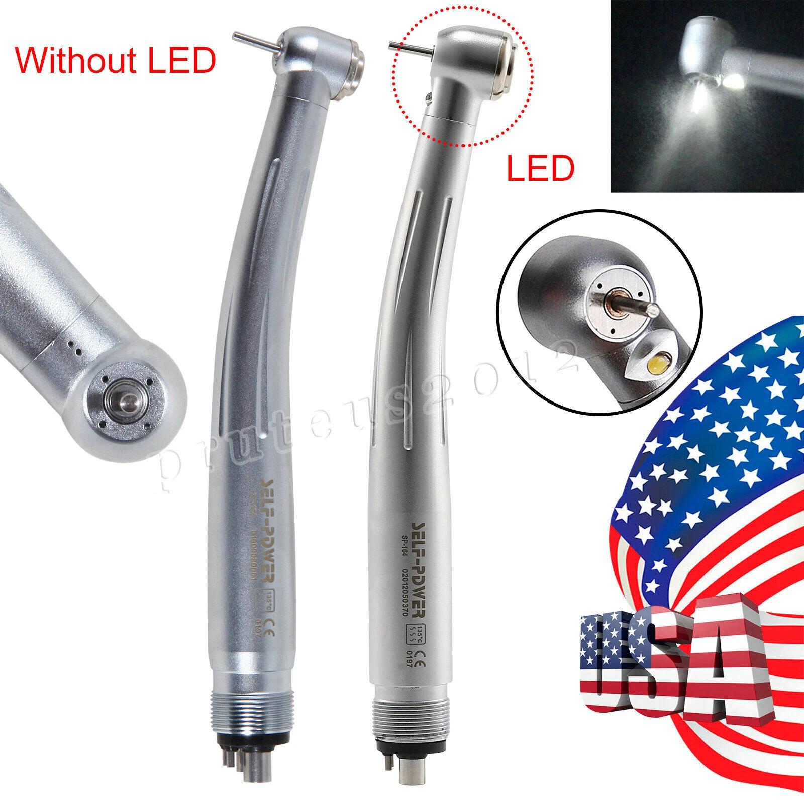 AZDENT DENTAL NO-LED / LED E-GENERATOR HIGH SPEED HANDPIECE 4HOLE TURBINE FIT NSK PANA