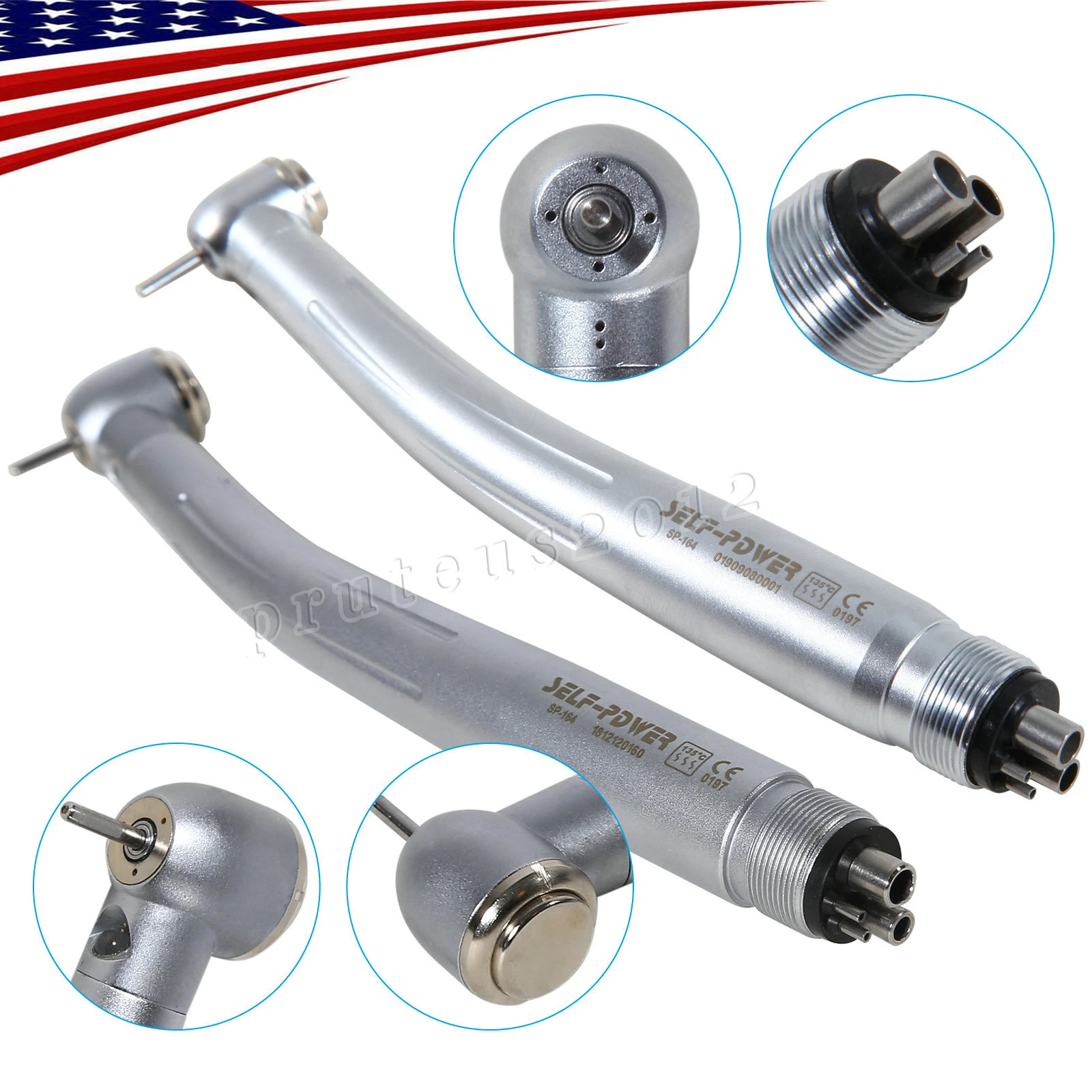 AZDENT DENTAL NO-LED / LED E-GENERATOR HIGH SPEED HANDPIECE 4HOLE TURBINE FIT NSK PANA