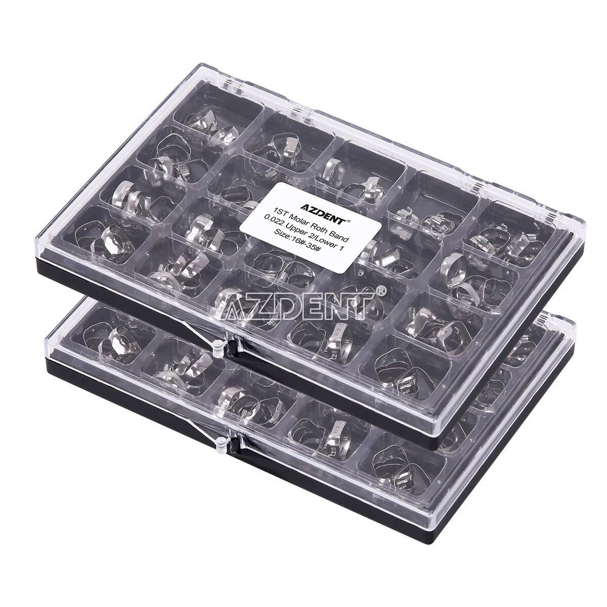 AZDENT DENTAL ORTHODONTIC BUCCAL TUBES 1ST MOLAR ROTH/MBT 022 16#-35# WITH BANDS