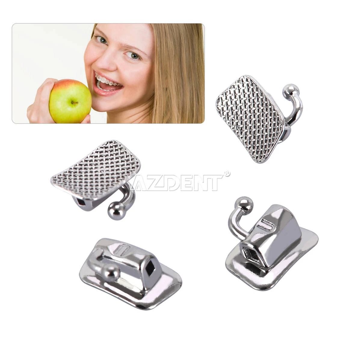 AZDENT DENTAL ORTHODONTIC BUCCAL TUBE 1ST 2ND MOLAR BONDABLE ROTH MBT 022 018