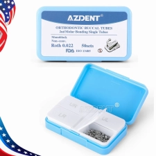 AZDENT 50SET DENTAL ORTHODONTIC 2ND MOLAR BUCCAL TUBES ROTH/MBT 0.022 BONDABLE
