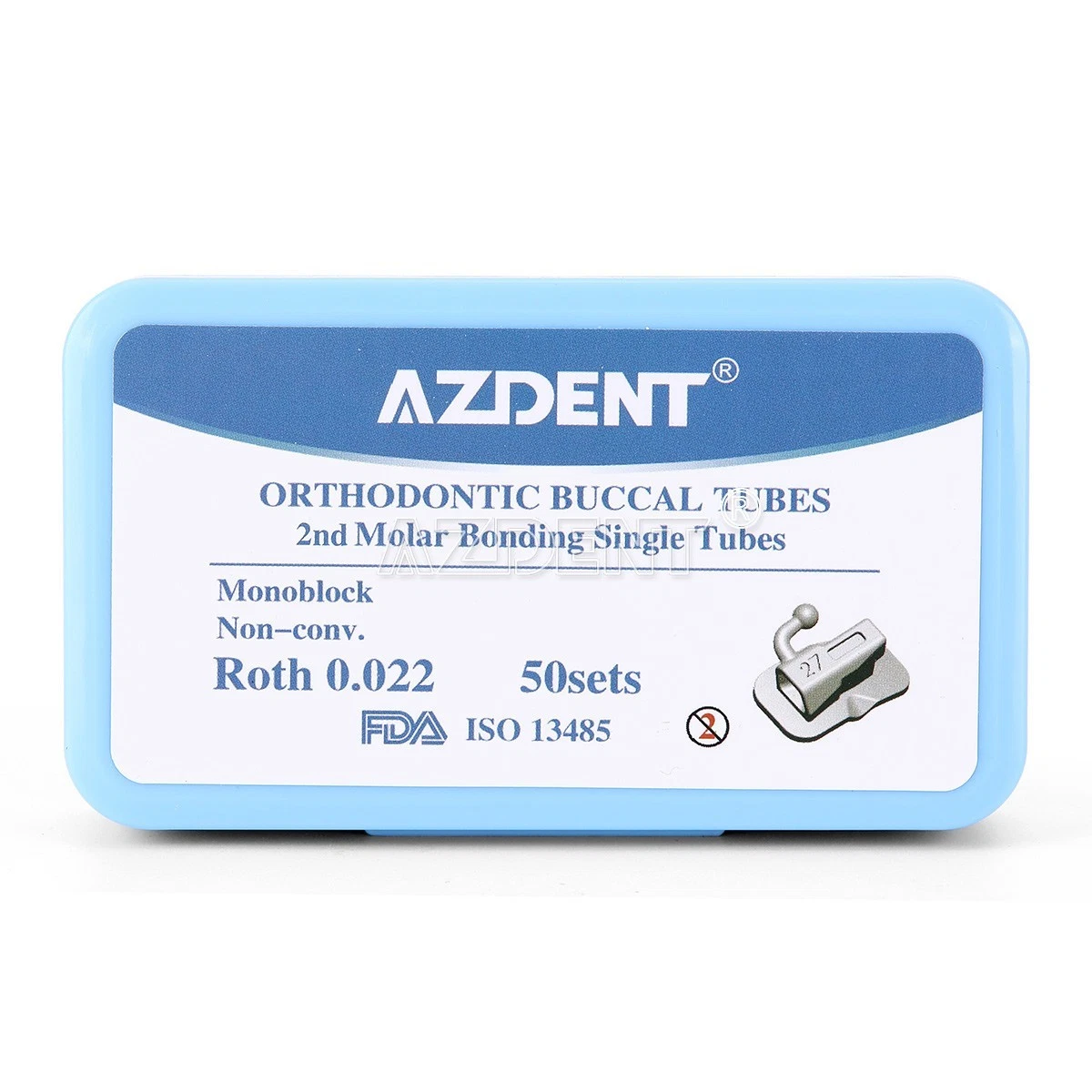 AZDENT 50SET DENTAL ORTHODONTIC 2ND MOLAR BUCCAL TUBES ROTH/MBT 0.022 BONDABLE