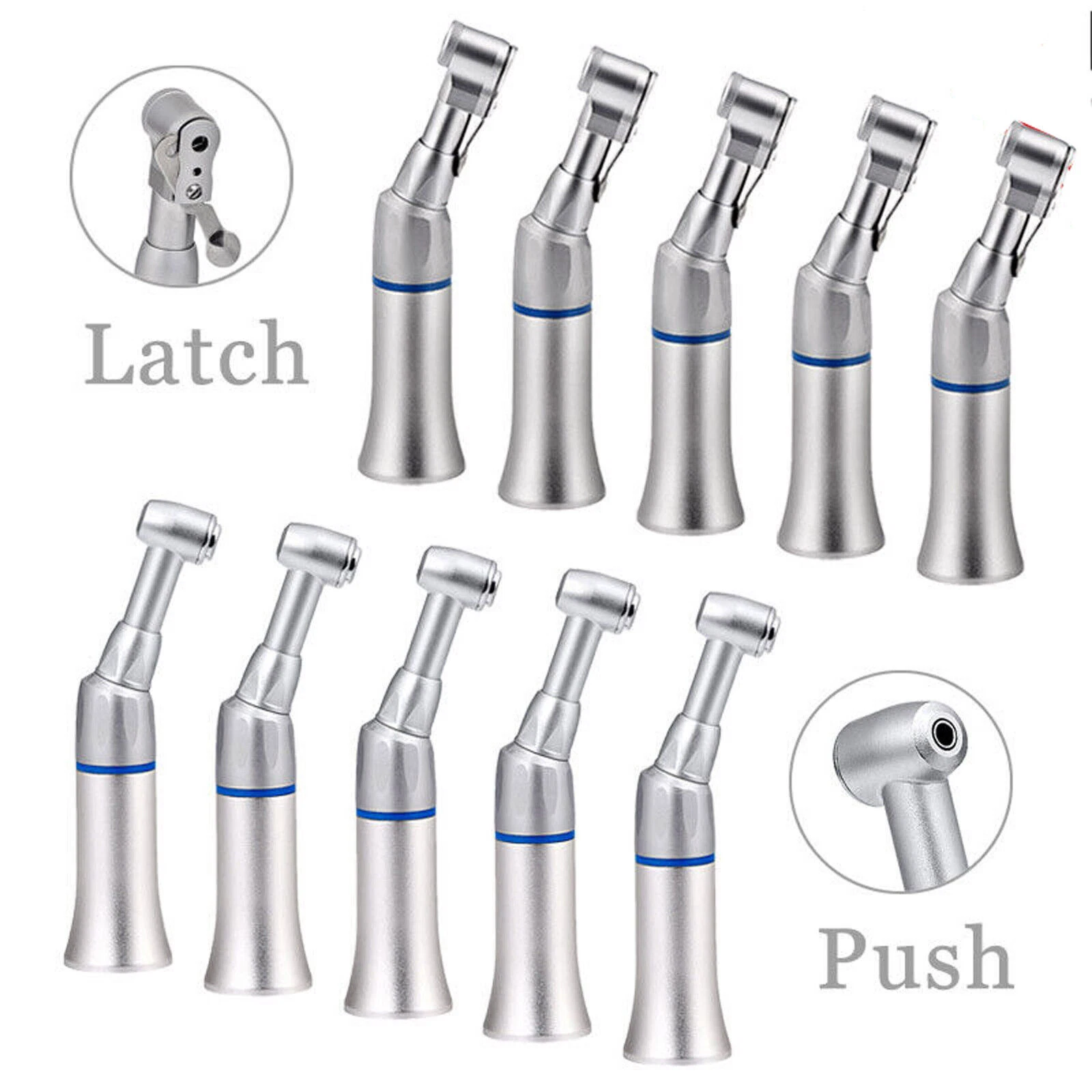 AZDENT NSK STYLE DENTAL SLOW LOW SPEED HANDPIECE CONTRA ANGLE PUSH BUTTON/LATCH E-TYPE