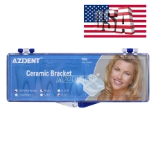 AZDENT DENTAL ORTHODONTIC BRACKETS ROTH 0.022 HOOKS 345 5*5 CLEAR CERAMIC BRACES