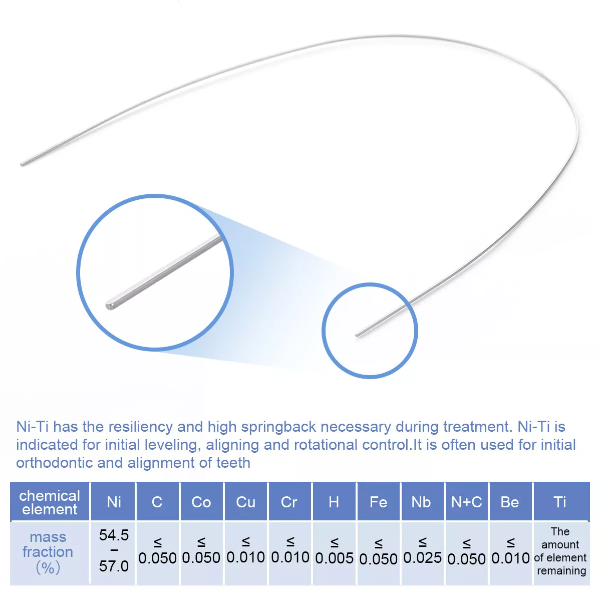 AZDENT DENTAL ORTHODONTIC SUPER ELASTIC NITI ARCH WIRE RECTANGULAR OVOID FORM US