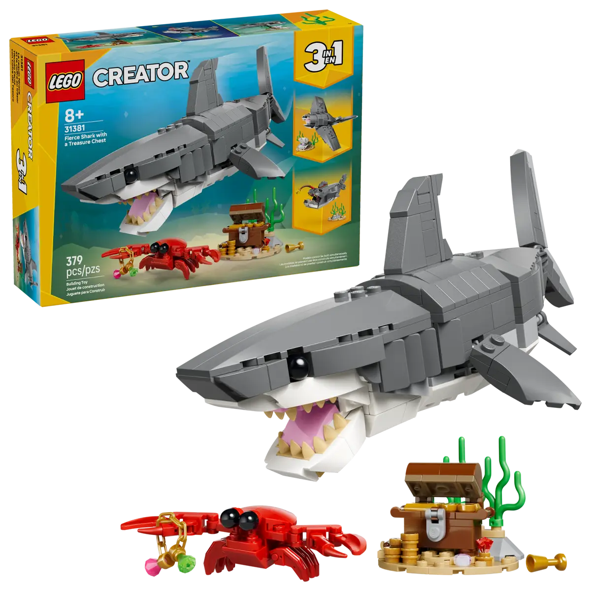 LEGO FIERCE SHARK WITH A TREASURE CHEST