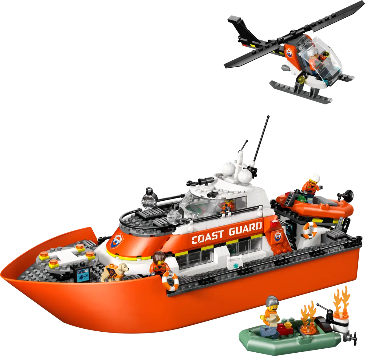 LEGO COAST GUARD RESCUE BOAT & HELICOPTER
