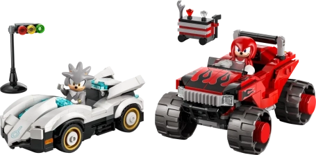 LEGO SILVER'S CAR VS. KNUCKLES' MONSTER TRUCK