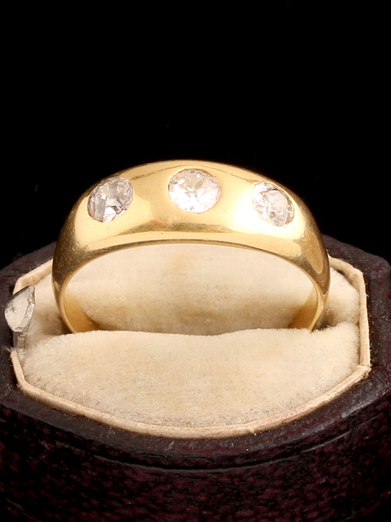 ERICA WEINER LLC EDWARDIAN BURNISHED DIAMOND THREE STONE RING